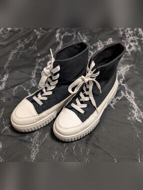 Black And White Platform Sneakers